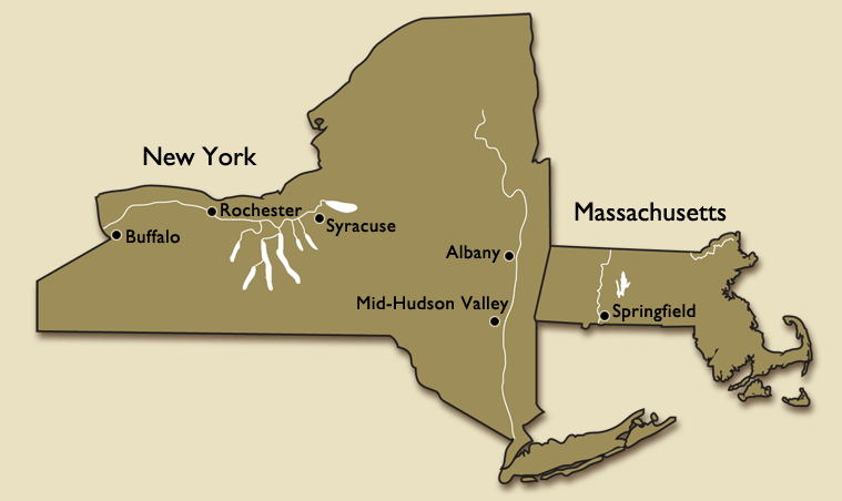 New York - Massachesetts Map